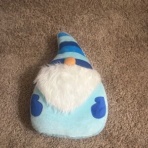 Blue and White Gnome Plush Pillow